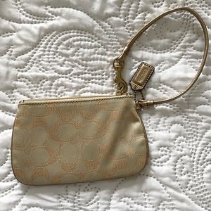 Coach metallic wristlet
